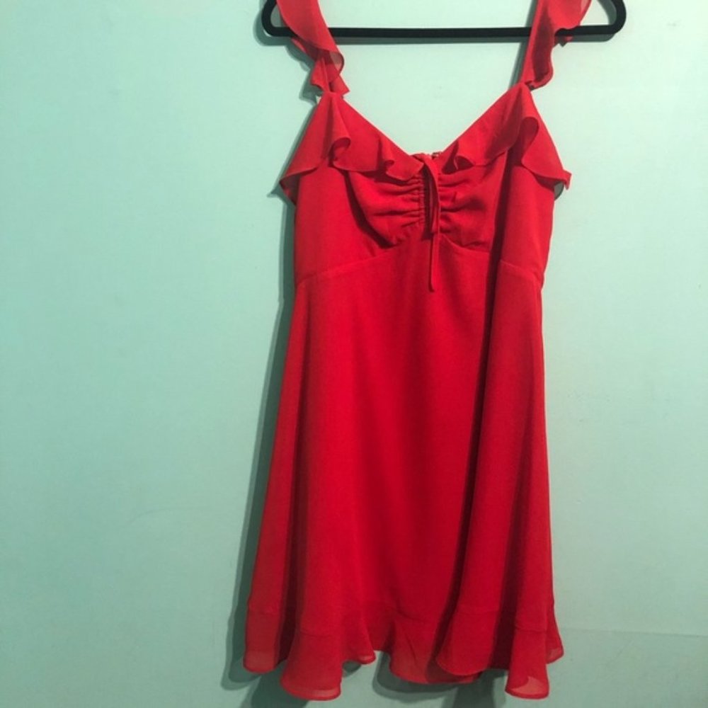 At the Fairgrounds Red Ruffled Mini Dress - Picture 4 of 7